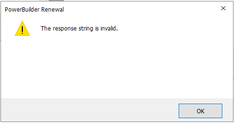 The response string is invalid